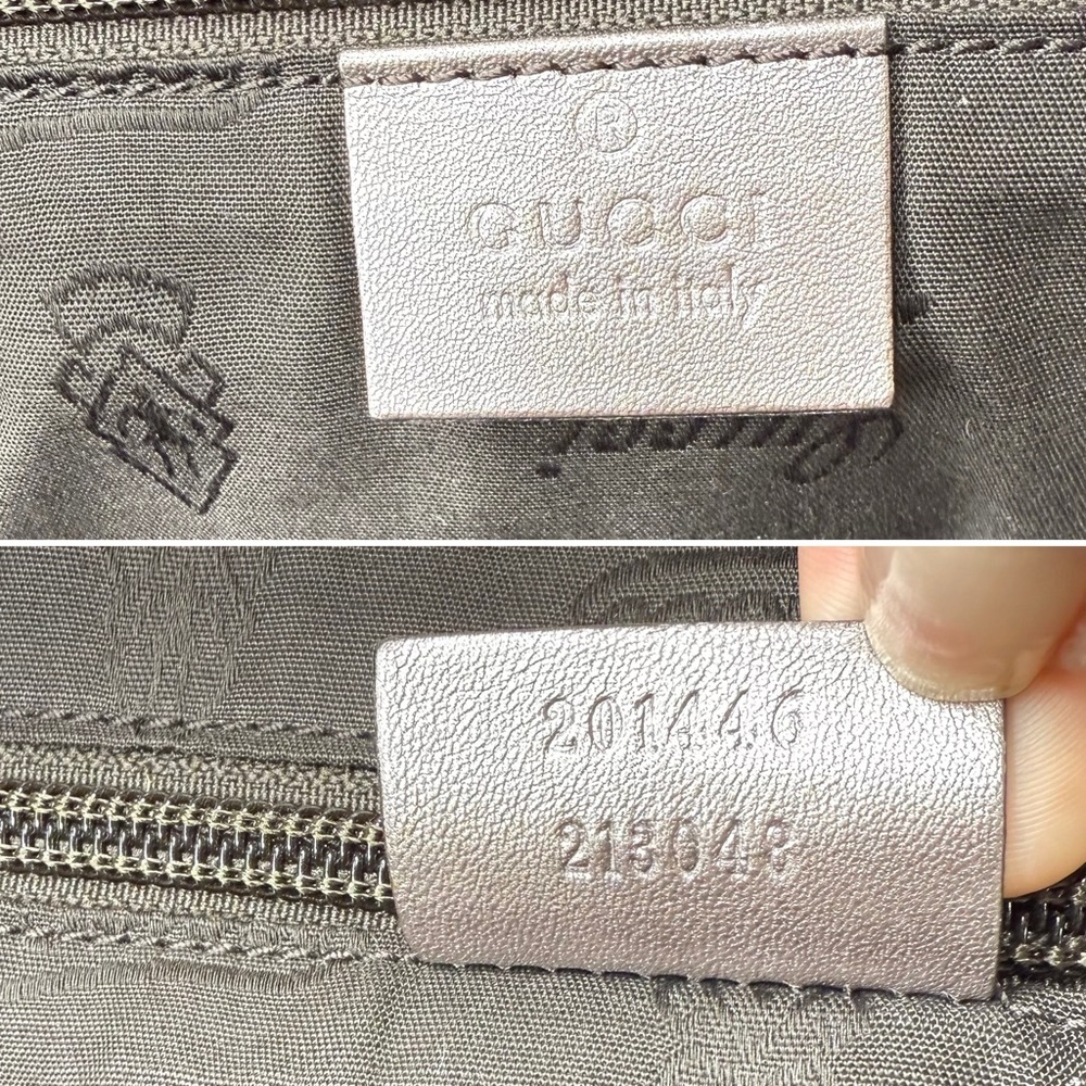 Gucci authentic crossbody bag metallic rose color monogram coated canvas medium - Picture 16 of 16